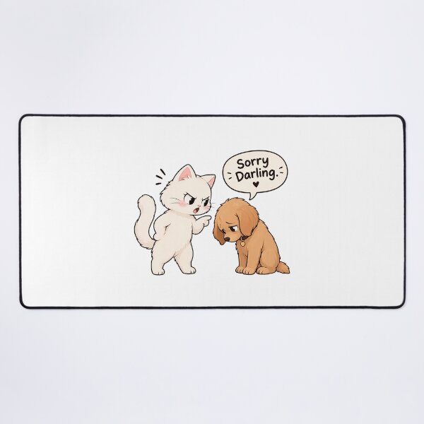 Item preview, Sorry Darling – Cute Cat Scolding Dog Sticker designed and sold by Mohitt09.