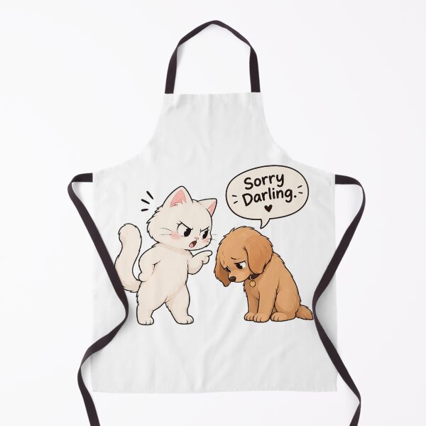 Item preview, Sorry Darling – Cute Cat Scolding Dog Sticker designed and sold by Mohitt09.