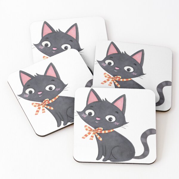 Item preview, Cute Halloween Black Cat with Ribbon Bow designed and sold by AlinaMel.