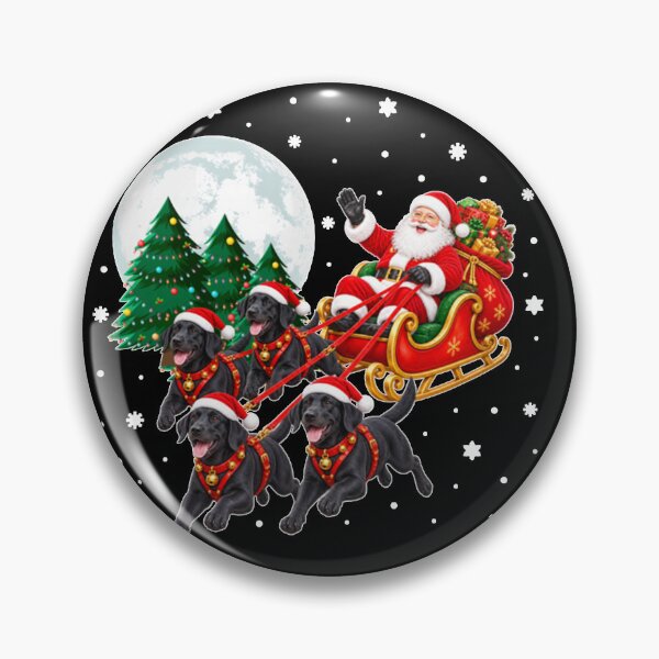 Item preview, Santa Sleigh Black Lab Christmas Dogs Labrador Retriever designed and sold by Chaya Reid.