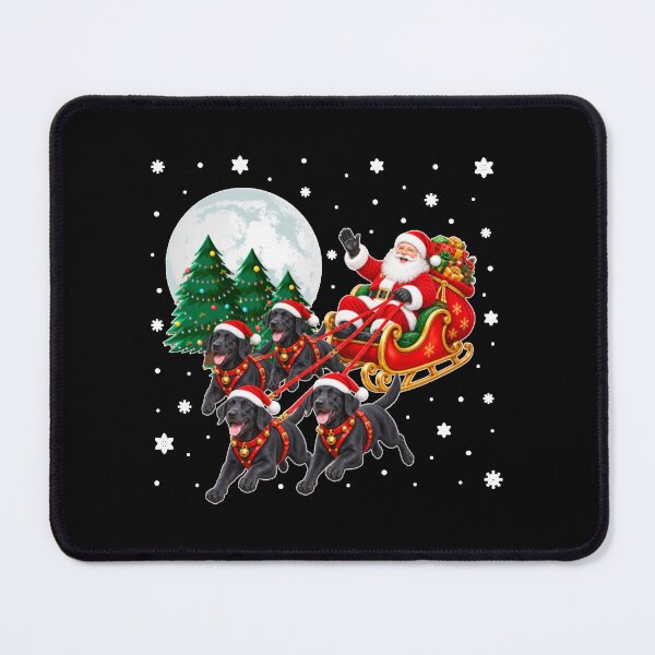 Item preview, Santa Sleigh Black Lab Christmas Dogs Labrador Retriever designed and sold by Chaya Reid.
