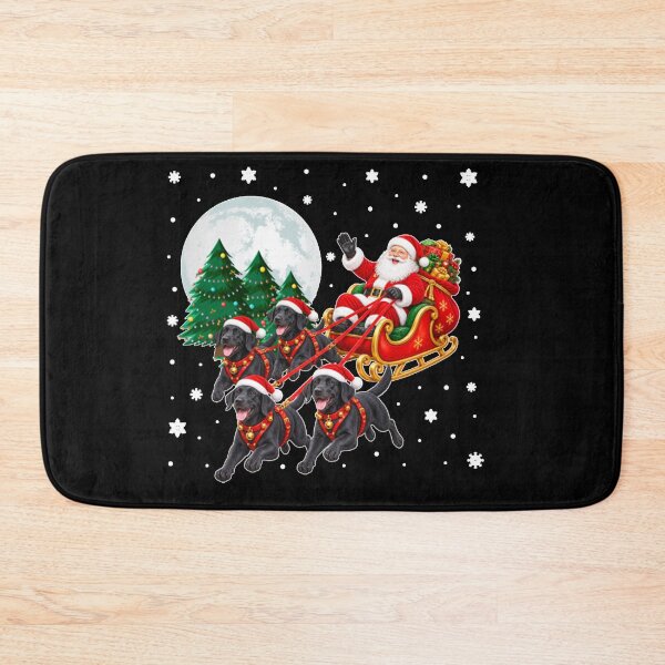 Item preview, Santa Sleigh Black Lab Christmas Dogs Labrador Retriever designed and sold by Chaya Reid.