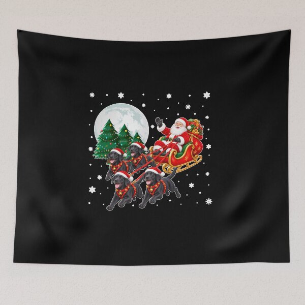 Item preview, Santa Sleigh Black Lab Christmas Dogs Labrador Retriever designed and sold by Chaya Reid.