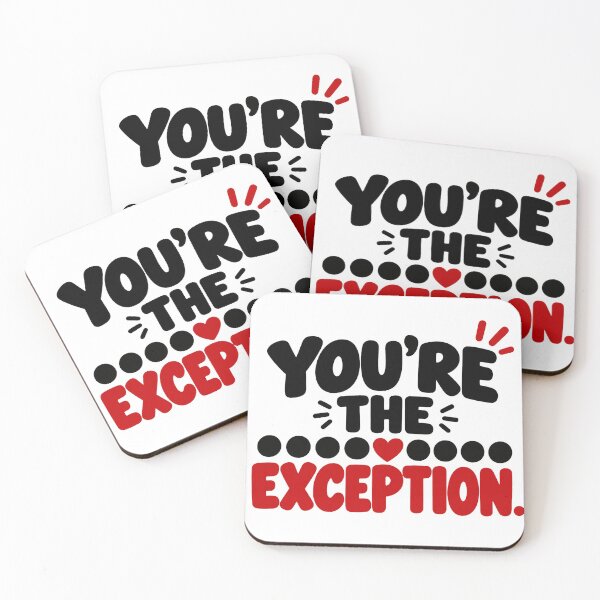 Item preview, You're the Exception – Minimal Romantic Love Quote Bold Typography designed and sold by Lovestickerco.