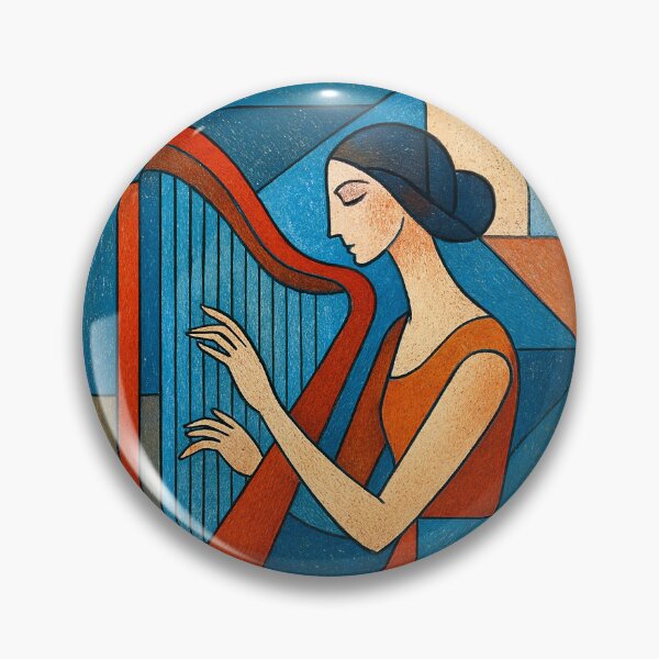 Item preview, Harpist Playing the Harp Illustration designed and sold by GalleryKauffeld.