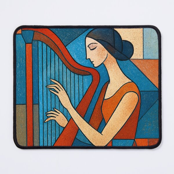 Item preview, Harpist Playing the Harp Illustration designed and sold by GalleryKauffeld.