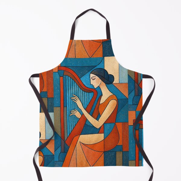 Item preview, Harpist Playing the Harp Illustration designed and sold by GalleryKauffeld.