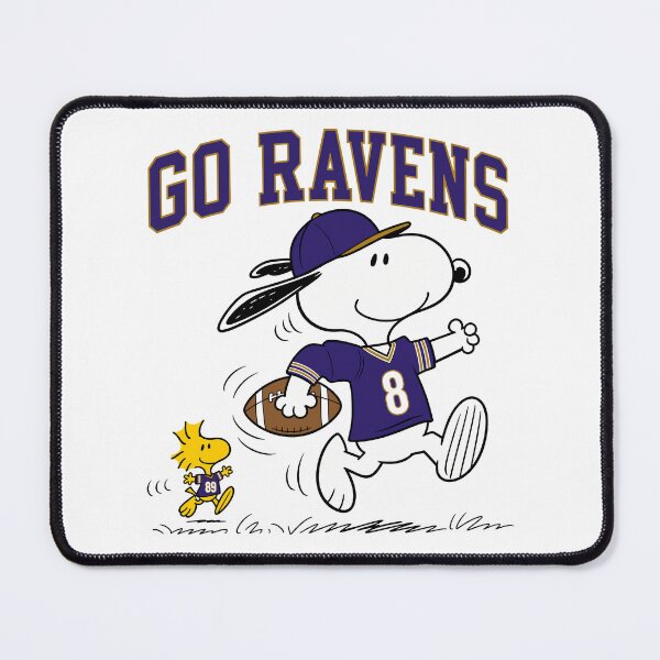 Item preview, Snoopy & Woodstock Baltimore Ravens Football Retro F501 designed and sold by GLUVY-THEME.