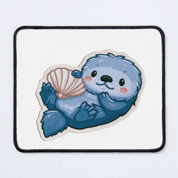 Item preview, Cute Sea Otter Holding Seashell Kawaii Animal designed and sold by NicolasGlowArt.