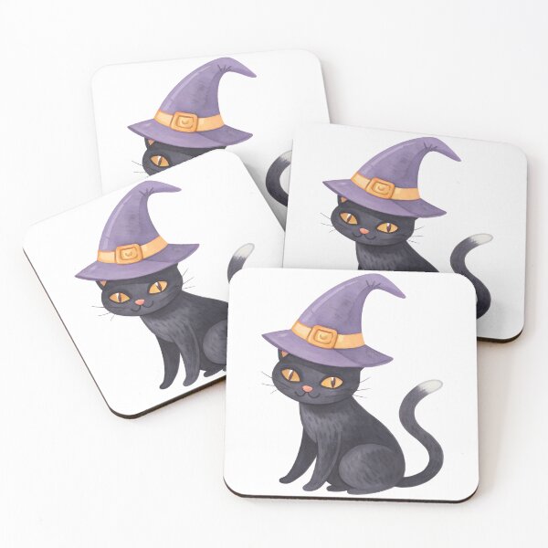 Item preview, Magic Witch Black Cat Watercolor Art designed and sold by AlinaMel.