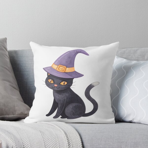 Item preview, Magic Witch Black Cat Watercolor Art designed and sold by AlinaMel.