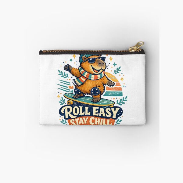 Item preview, Roll Easy Stay Chill Capybara Skateboard Retro Skater Art Design designed and sold by inkoutninja.