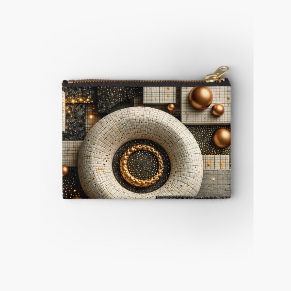 Item preview, Gold and Ivory Geometric Abstract – Luxury Modern 3D Mosaic Art Print designed and sold by Kaleidoscope Print.