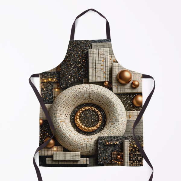 Item preview, Gold and Ivory Geometric Abstract – Luxury Modern 3D Mosaic Art Print designed and sold by Kaleidoscope Print.