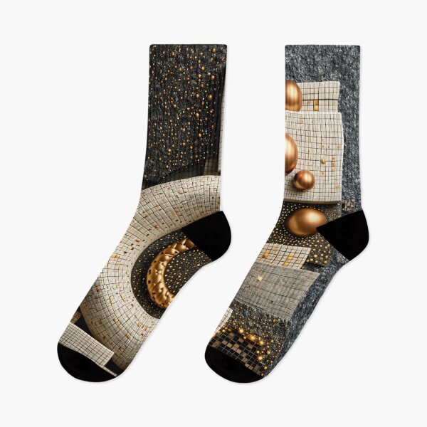 Item preview, Gold and Ivory Geometric Abstract – Luxury Modern 3D Mosaic Art Print designed and sold by Kaleidoscope Print.