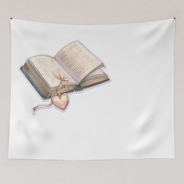 Item preview, Cozy Watercolor Open Book Heart Bookmark Reader designed and sold by NicolasGlowArt.