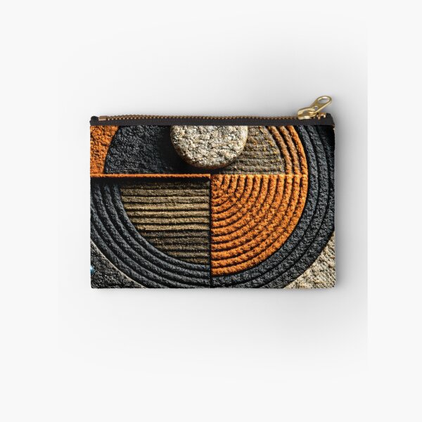 Item preview, Textured Geometric Circle in Black and Burnt Orange – Modern Abstract 3D Art Print designed and sold by Kaleidoscope Print.