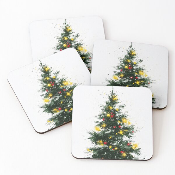Item preview, Expressive Watercolor Christmas Tree with Lights designed and sold by colorful-white.