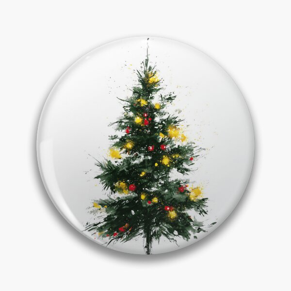 Item preview, Expressive Watercolor Christmas Tree with Lights designed and sold by colorful-white.
