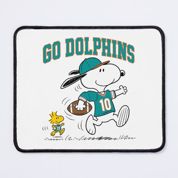 Item preview, Snoopy & Woodstock Miami Dolphins Football Retro F503 designed and sold by GLUVY-THEME.