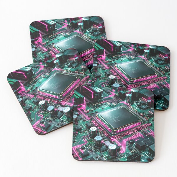 Item preview, Core Motherboard – Neon Pink & Emerald Green Cyberpunk  designed and sold by TrezeTreze.