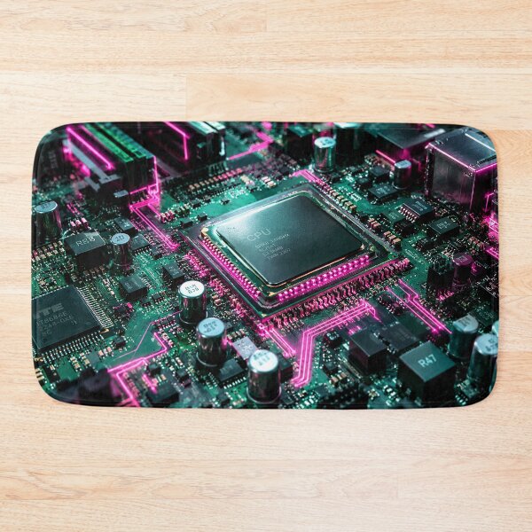 Item preview, Core Motherboard – Neon Pink & Emerald Green Cyberpunk  designed and sold by TrezeTreze.