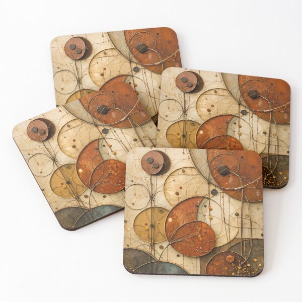 Item preview, Rustic Geometric Circles in Burnt Orange – Mid Century Abstract Textured Art Print designed and sold by Kaleidoscope Print.