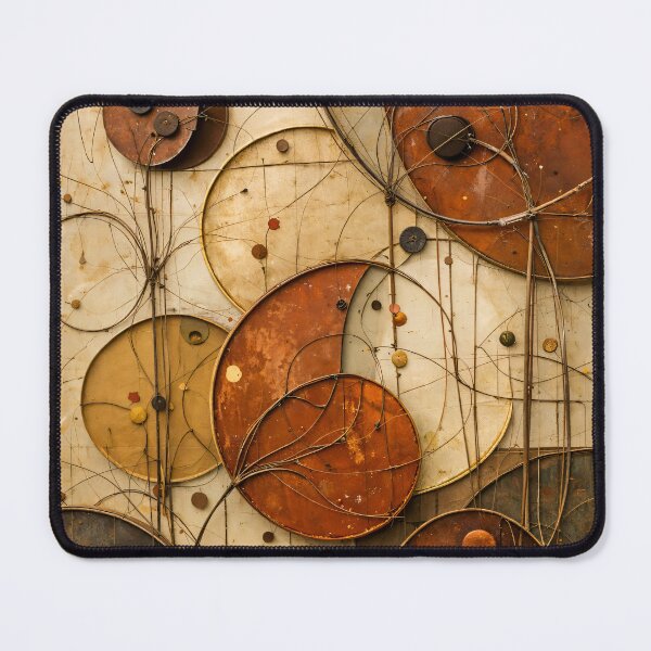 Item preview, Rustic Geometric Circles in Burnt Orange – Mid Century Abstract Textured Art Print designed and sold by Kaleidoscope Print.
