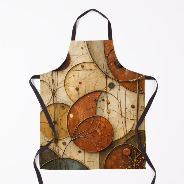 Item preview, Rustic Geometric Circles in Burnt Orange – Mid Century Abstract Textured Art Print designed and sold by Kaleidoscope Print.