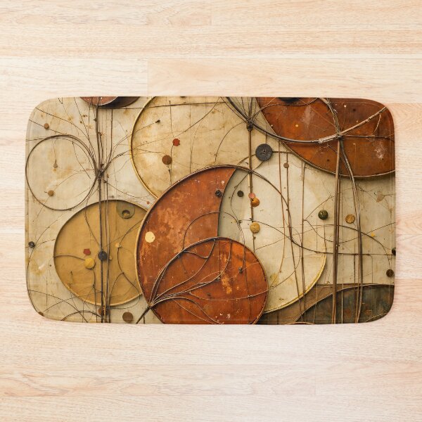 Item preview, Rustic Geometric Circles in Burnt Orange – Mid Century Abstract Textured Art Print designed and sold by Kaleidoscope Print.