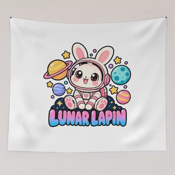 Item preview, Lunar Lapin Cosmic Dreamer Space Fan designed and sold by chattsuede.