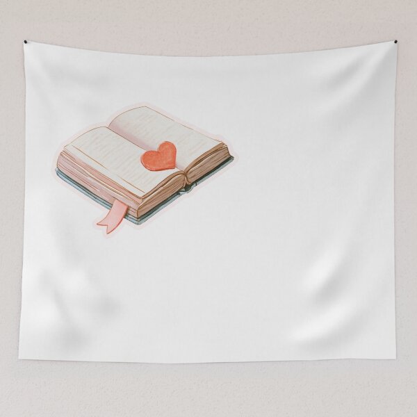 Item preview, Watercolor Open Book Heart Reading Lover Design designed and sold by NicolasGlowArt.