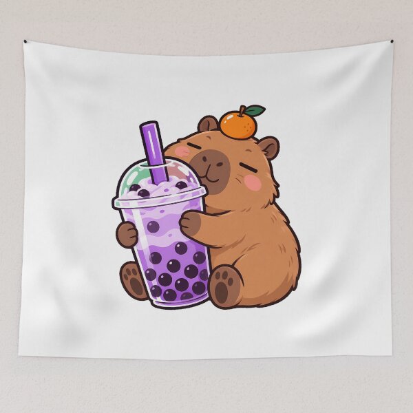 Item preview, Capybara Boba Hug Tea Enthusiast designed and sold by chattsuede.
