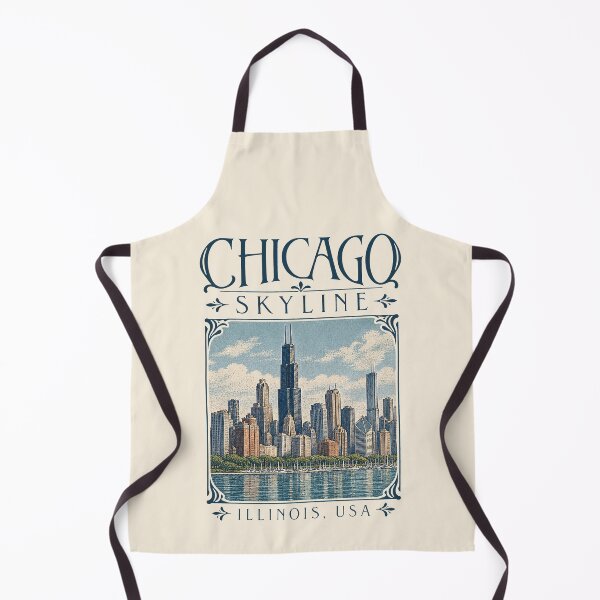 Item preview, Chicago Skyline, Illinois, USA [Vintage Illustration] designed and sold by elektronen.
