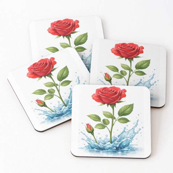 Item preview, Red Rose Water Splash Reflection designed and sold by Nela-&-Lena.