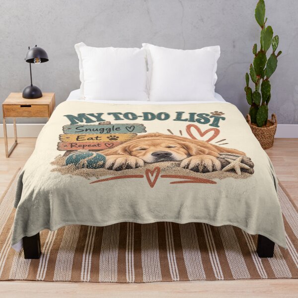 Item preview, Golden Retriever To-Do List - Snuggle Eat Repeat designed and sold by GrannyKaz1234.