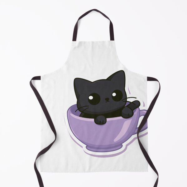 Item preview, Cute Black Cat in Teacup Kawaii Kitten Lover designed and sold by NicolasGlowArt.