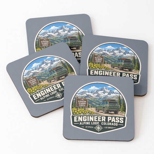 Item preview, Engineer Pass Ouray County Colorado 4x4 Motorcycle Sticker TShirt 03 designed and sold by OuterShellUK.