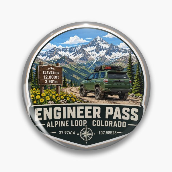 Item preview, Engineer Pass Ouray County Colorado 4x4 Motorcycle Sticker TShirt 03 designed and sold by OuterShellUK.