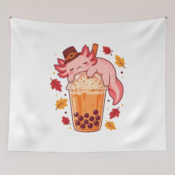 Item preview, Axolotl Fall Pilgrim Tea Thanksgiving designed and sold by chattsuede.
