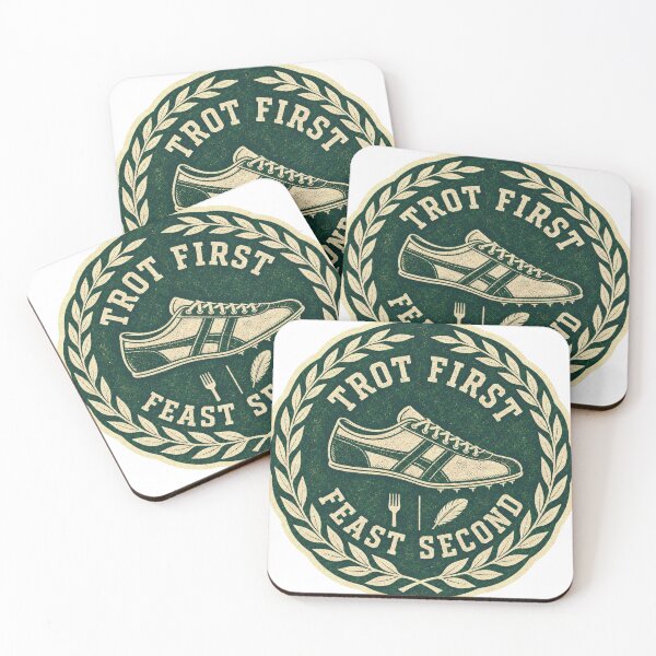 Item preview, Trot First Feast Second Turkey Trot Running Emblem designed and sold by BoosterShop.