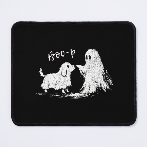Item preview, Cute Dog Booping Ghost Halloween Art designed and sold by SoyLamderma.
