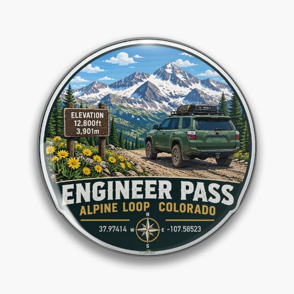 Item preview, Engineer Pass Ouray County Colorado 4x4 Motorcycle Sticker TShirt 04 designed and sold by OuterShellUK.
