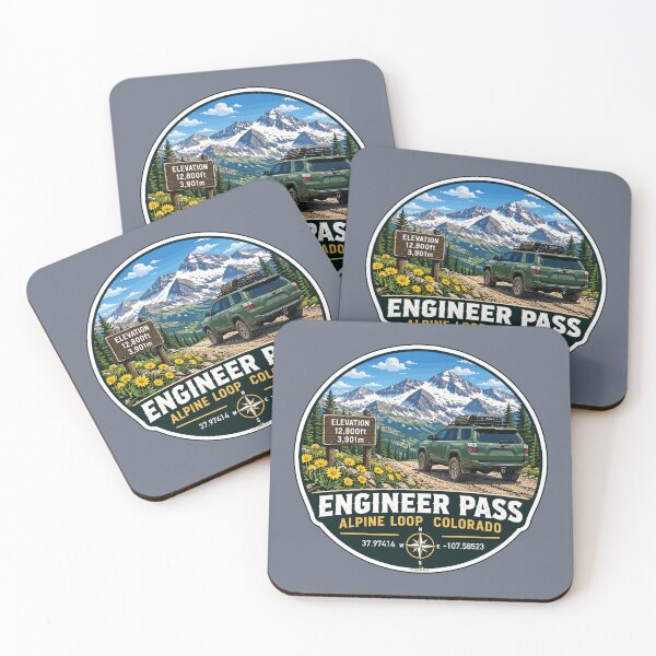 Item preview, Engineer Pass Ouray County Colorado 4x4 Motorcycle Sticker TShirt 04 designed and sold by OuterShellUK.