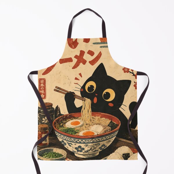 Item preview,  Cat Eating Ramen Noodle Japanese Ukiyoe Vintage Kawaii designed and sold by PurrfectHome.