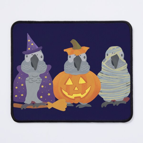 Item preview, Halloween African Grey Parrot Illustration designed and sold by FandomizedRose.
