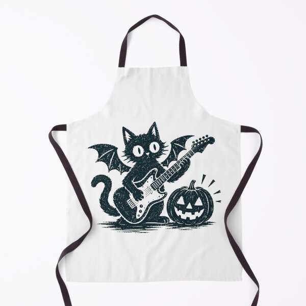 Item preview, Gothic Bat Cat Guitarist Halloween Metalhead Pumpkin designed and sold by chattsuede.