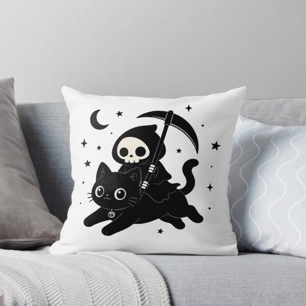 Item preview, Chibi Grim Reaper Black Cat Gothic Spooky Halloween designed and sold by chattsuede.