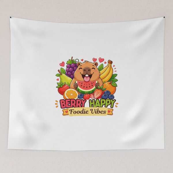 Item preview, Berry Happy Foodie Vibes Cute Capybara Fruit designed and sold by Créative touche .