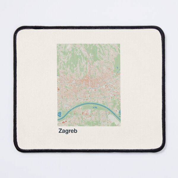 Artikelvorschau, Minimalistische Kartenkunst aus Zagreb entworfen und verkauft von MapsNerd.